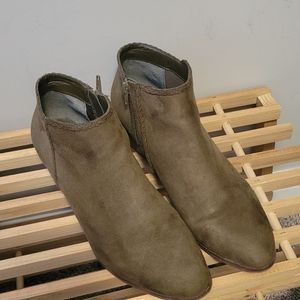 Block Heel Suede Ankle Boot